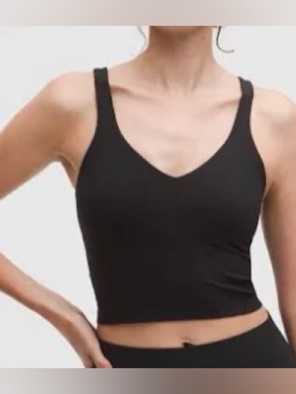 Lululemon Align Tank Nulu Cropped Length Size 4 Black with Inserts
